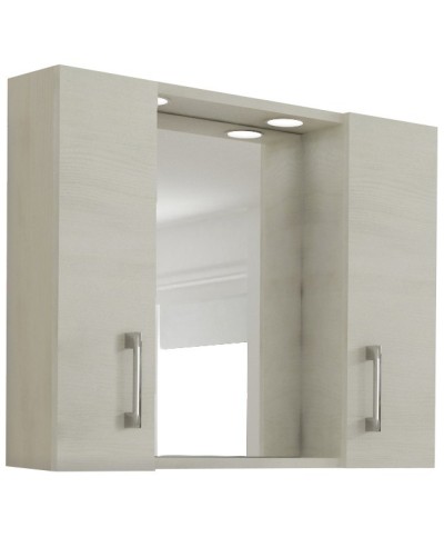 Ferramenta1.com | Specchio da bagno 960 a 2 ante rovere bianco - PZ 1