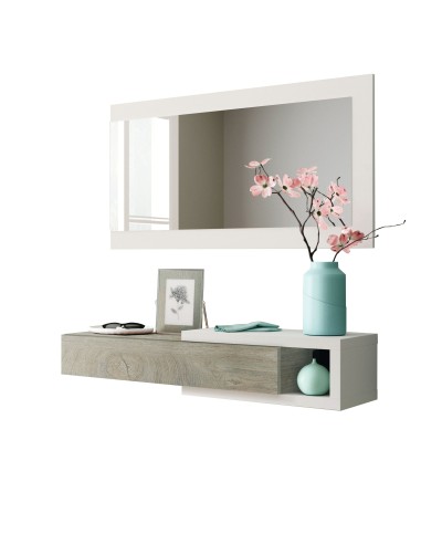 Ferramenta1.com | Kit ingresso 1 cassetto + specchio noon bianco/quercia - PZ 1