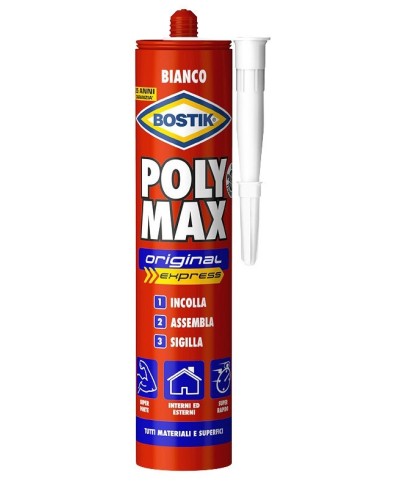 Ferramenta1.com | Bostik polymax original 425 g bianco cartuccia - PZ 1