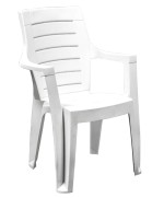 Ferramenta1.com | Poltrona resina cleopatra c/braccioli bianco - PZ 1