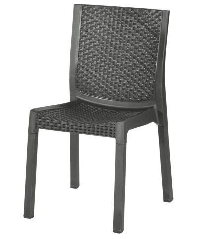 Ferramenta1.com | Sedia resina effetto rattan panarea antracite - PZ 1