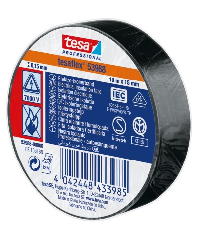 Ferramenta1.com | Nastro isolante certificato nero 15 mm x 10 mm - PZ 10