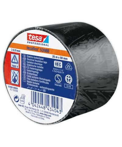 Ferramenta1.com | Nastro isolante certificato nero 50 mm x 25 m - PZ 4