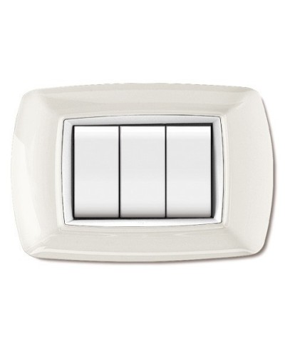 Ferramenta1.com | Placca life living plast bianco 3p cornice bianco - PZ 10