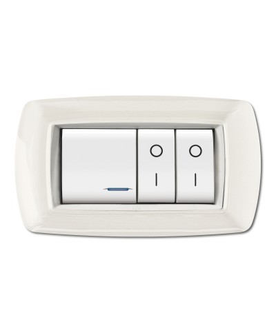 Ferramenta1.com | Placca life living plast bianco 4p cornice bianco - PZ 1