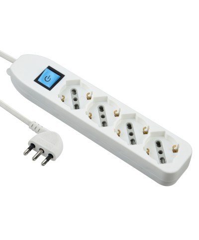 Ferramenta1.com | Multipresa 4p bip/schuko+interr bianco fig.8 - PZ 1