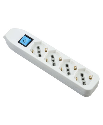 Ferramenta1.com | Multipresa 4p bip/schuko+interr  s/cavo bianco fig.9 - PZ 1
