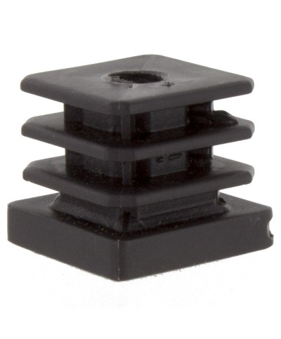 Ferramenta1.com | Puntale alettato 40x40 mm forato 10ma plast nero - PZ 25