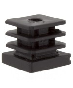 Ferramenta1.com | Puntale alettato 50x50 mm forato 10ma plast nero - PZ 50