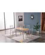 Ferramenta1.com | Set tavolo con 4 sedie 120x70 cm legno chiaro - PZ 1