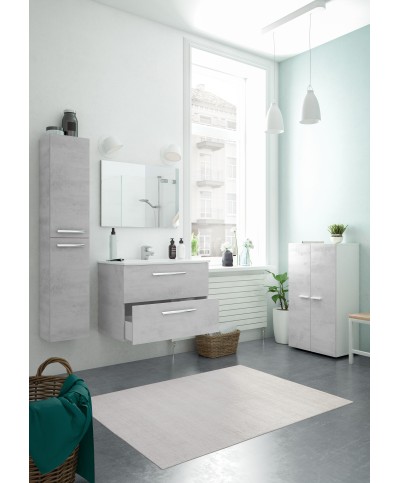 Ferramenta1.com | Kit mobile bagno aruba 2 cassetti 80 sosp. cemento - PZ 1