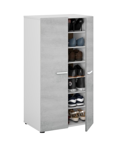 Ferramenta1.com | Kit scarpiera 2 ante + 6 ripiani 55x36x103 bianco ceme. - PZ 1