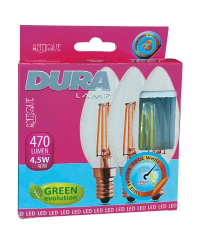 Ferramenta1.com | Led candela 4,5w e14   470 lm 6400k fredda 3 pz - CF 10
