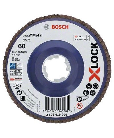 Ferramenta1.com | Bosch-a disco lamellare xlock gr  60 d 115 mm - PZ 10