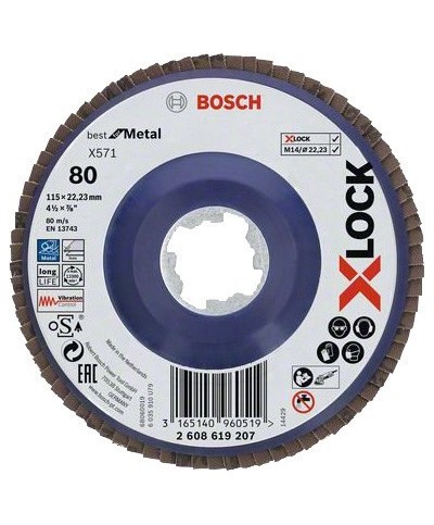 Ferramenta1.com | Bosch-a disco lamellare xlock gr  80 d 115 mm - PZ 10