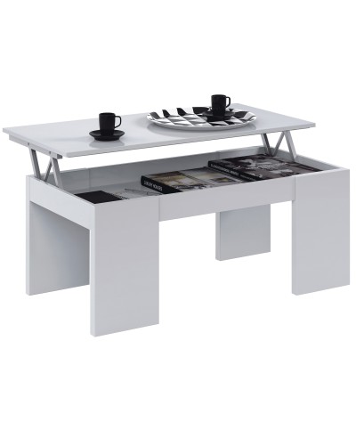 Ferramenta1.com | Kit tavolo caff elev.50x100x43/54h bianco luc. - PZ 1