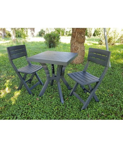 Ferramenta1.com | Set duetto resinatavolo + 2 sedie antracite - PZ 1