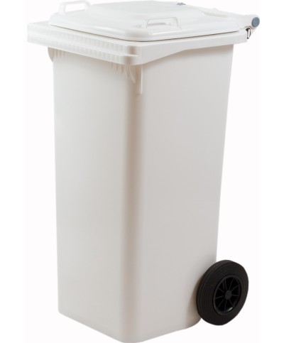 Ferramenta1.com | Pattumiera 120 l con ruote bianco - PZ 1